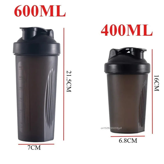 1pc Portable Protein Shaker 400ml/600ml Fitness Bottle with Whisk Ball for Fitness Enthusiasts Athletes For Outdoor Gym Sports